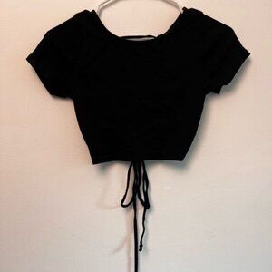 wild fable lace up back croptop